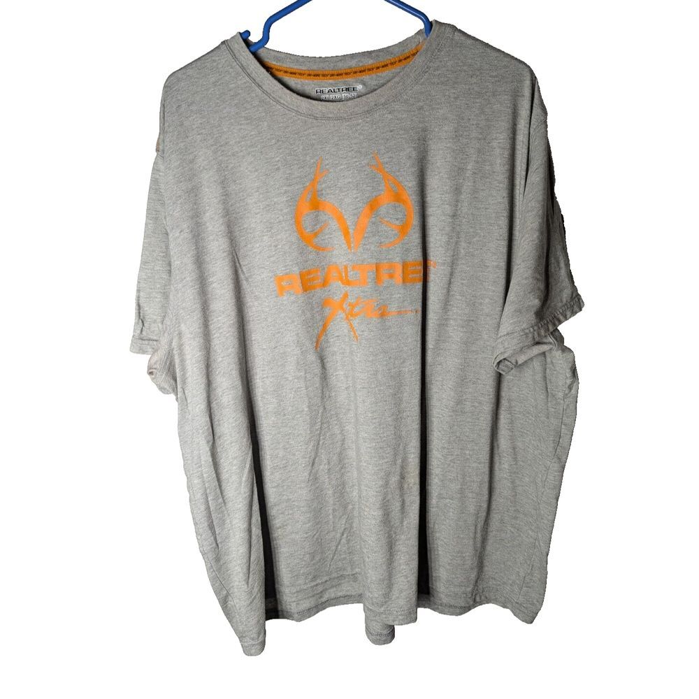 Realtree Men's Graphic Gray Short‎ Sleeve T-Shirt Size 2XL Hunting Fishing